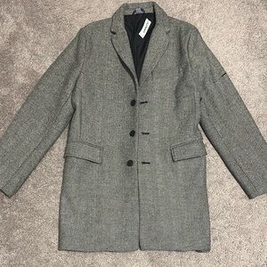 Old Navy Gray Wool Trench Coat